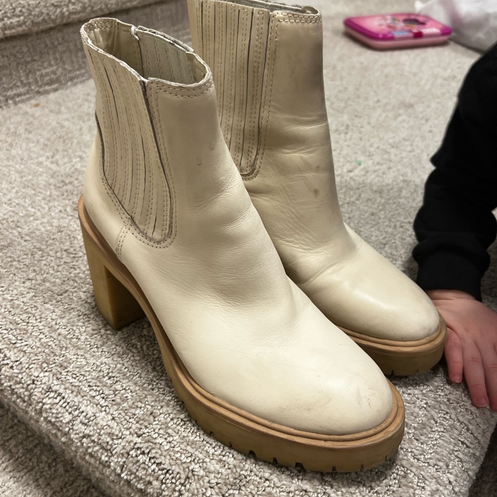 Dolce Vita Cream Heeled Boots